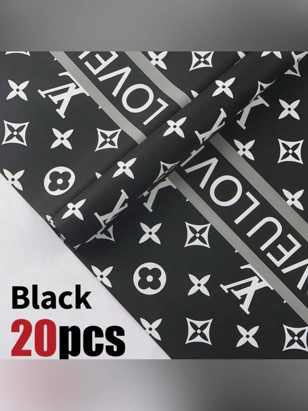 8 Other Reasons Black and White Designer-Inspired Gift Wrap Sheets - 20 pcs